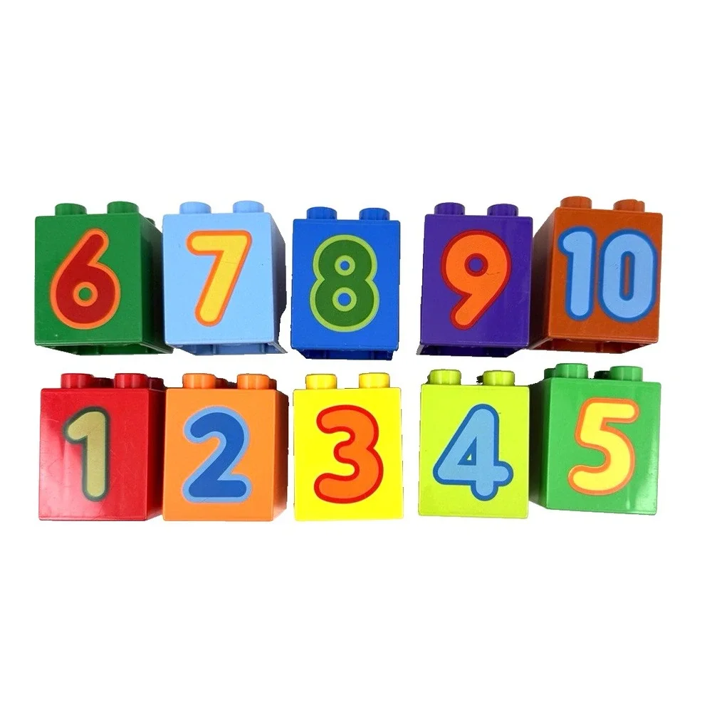 Lego Duplo Numbers 1-10 Pattern Counting 2x2x2 Bricks Blocks Lot of 10